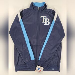 NEW Tampa Bay Rays Boys Large 14-16 Blue Majestic Full Zip Mid Weight Jacket NWT